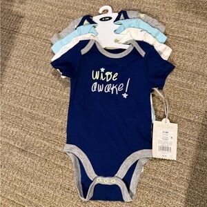 NWT Cloud Island Blue and Gray Baby Bodysuit Set of 4